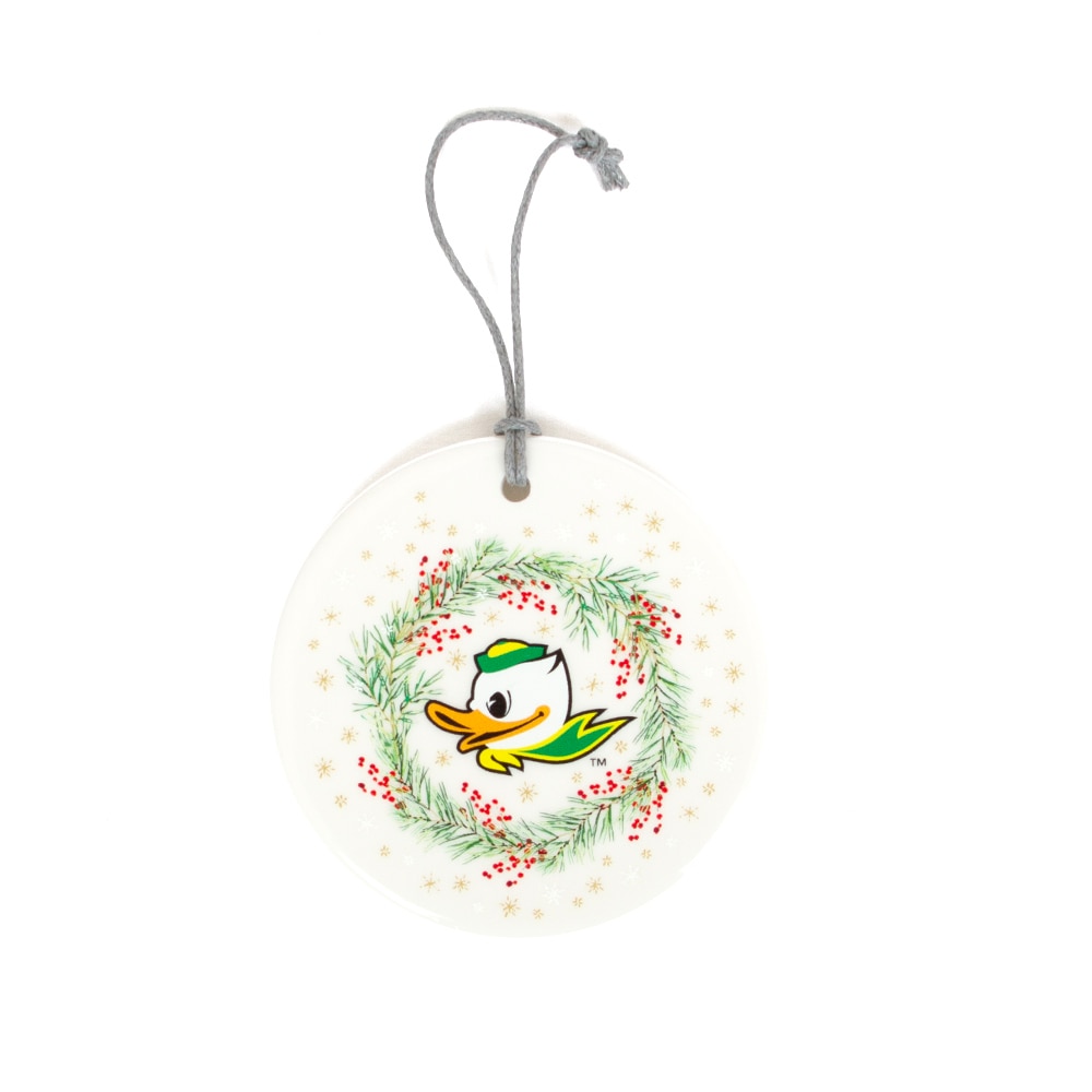 Fighting Duck, Neil, White, Collectibles, Ceramic, Gifts, Wreath, Snowflakes, Ornament, 960332